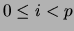 $0 \leq i < p$